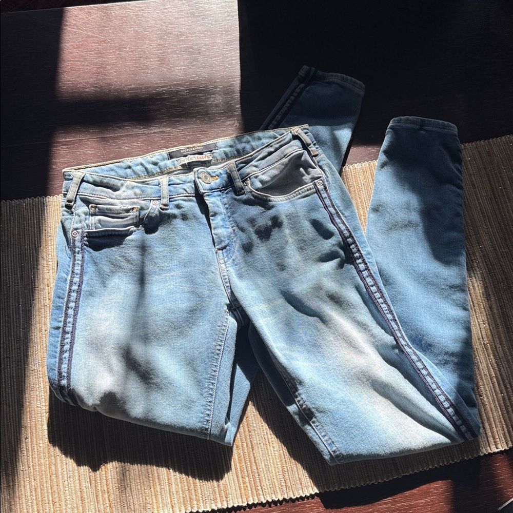 Scotch and Soda Denim Jeans in Faded Blue with stripes